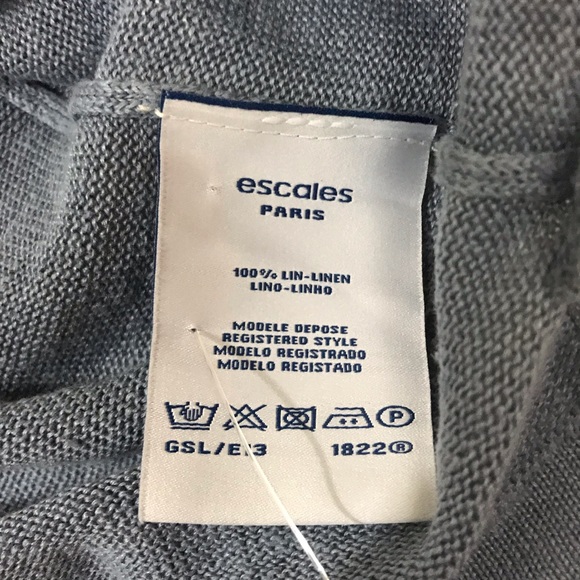 Escales Paris linen long sleeve top 2XL - Picture 4 of 5